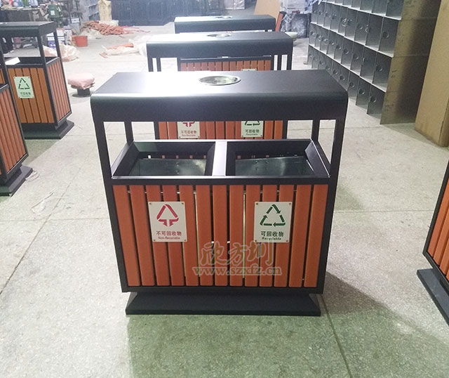 天津更新鋼木垃圾箱、細微之處盡顯文明