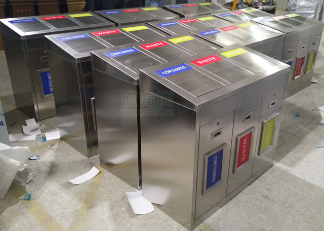 不銹鋼三分類垃圾回收箱