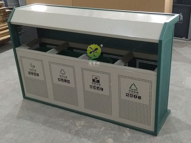戶外鋼板四分類(lèi)垃圾桶-欣方圳戶外鋼板四分類(lèi)垃圾桶廠家