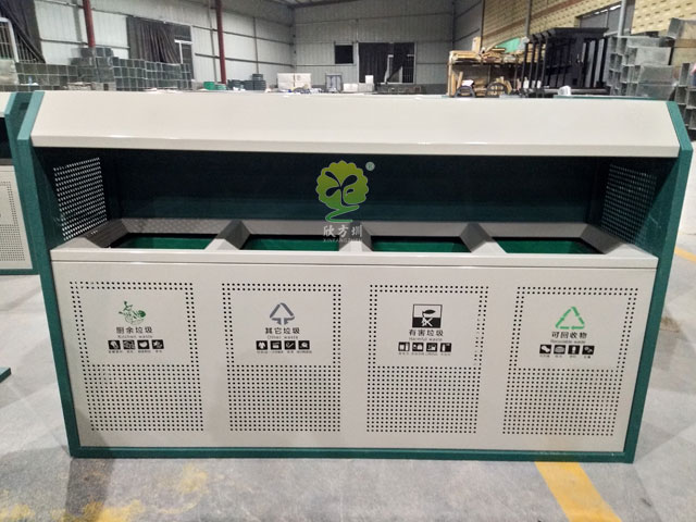 戶外鋼板四分類(lèi)垃圾桶-欣方圳戶外鋼板四分類(lèi)垃圾桶廠家