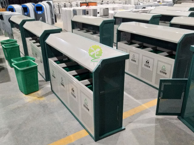 戶外鋼板四分類(lèi)垃圾桶-欣方圳戶外鋼板四分類(lèi)垃圾桶廠家