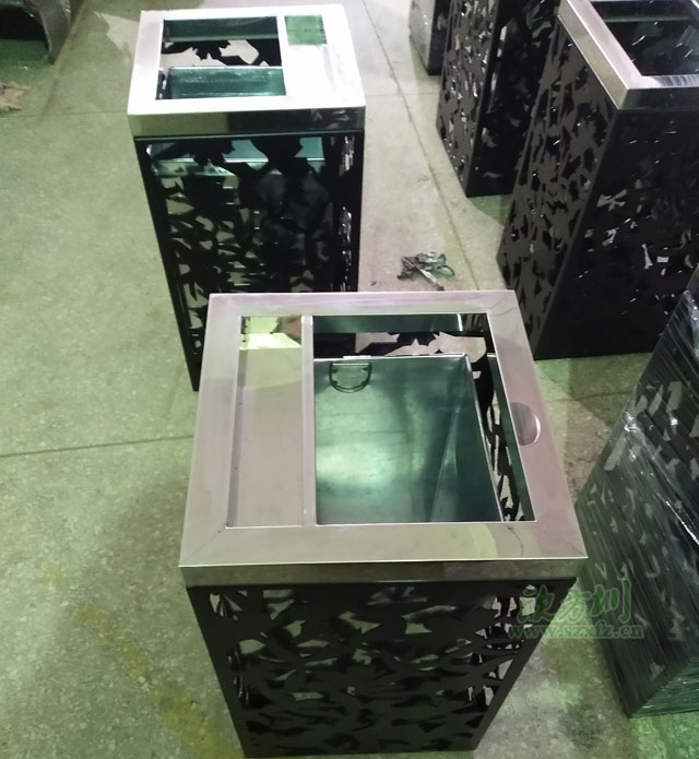 金屬鏤空?qǐng)D案戶(hù)外垃圾桶廠家生產(chǎn)圖