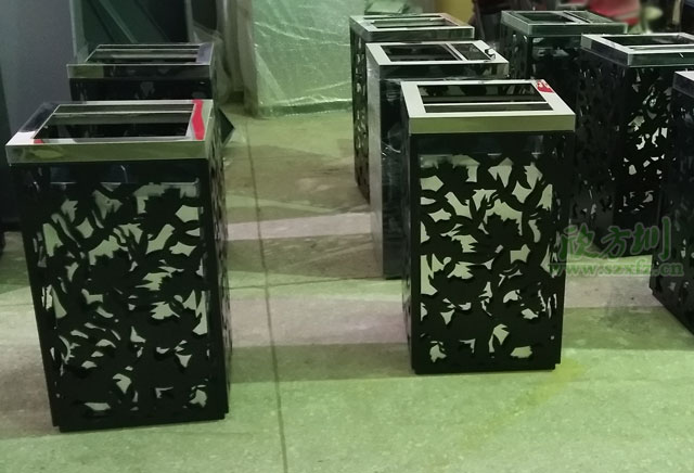 金屬鏤空?qǐng)D案戶(hù)外垃圾桶廠家生產(chǎn)圖